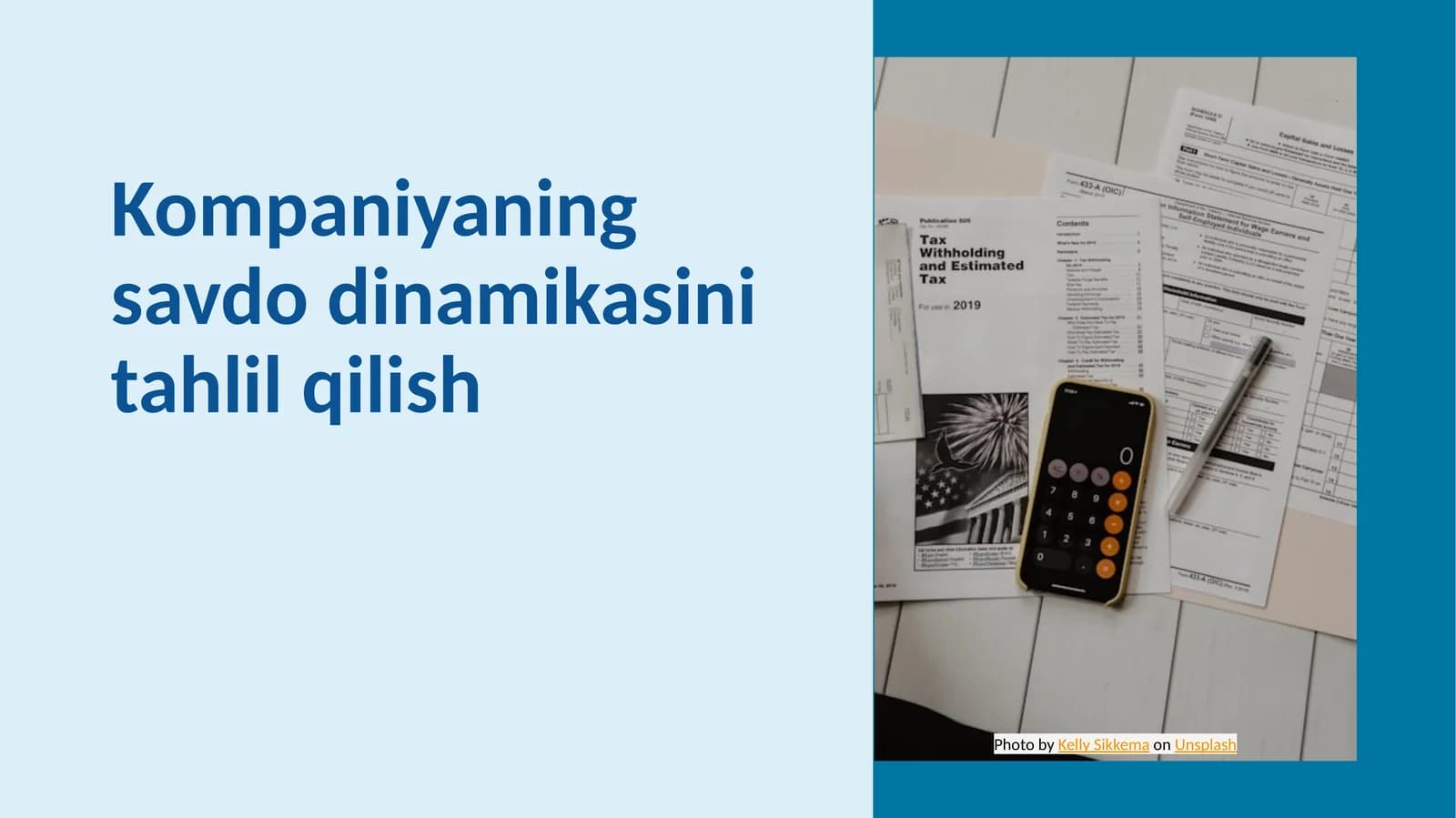Kompaniyaning savdo dinamikasini tahlil qilish
