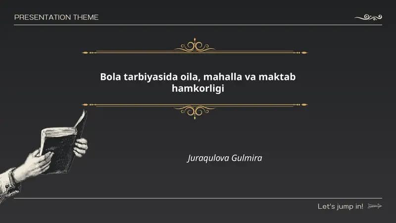 Bola tarbiyasida oila, mahalla va maktab hamkorligi