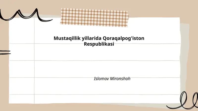 Mustaqillik yillarida Qoraqalpog'iston Respublikasi