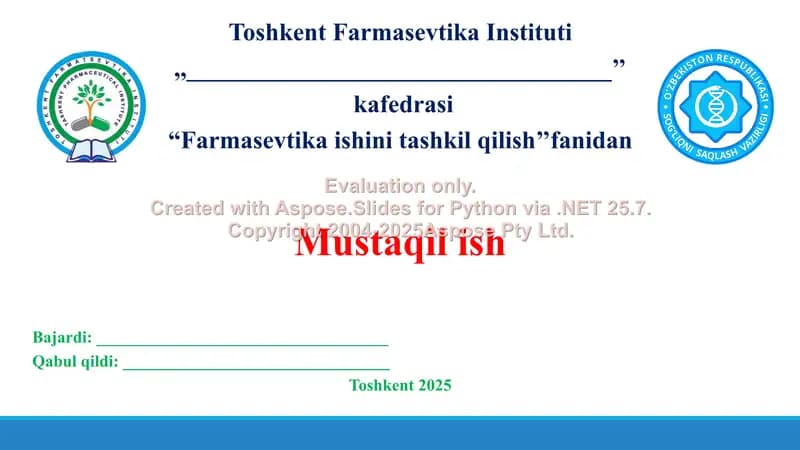 7. Retseptlarni taskirovka qilish. Taqdimot 12 bet.