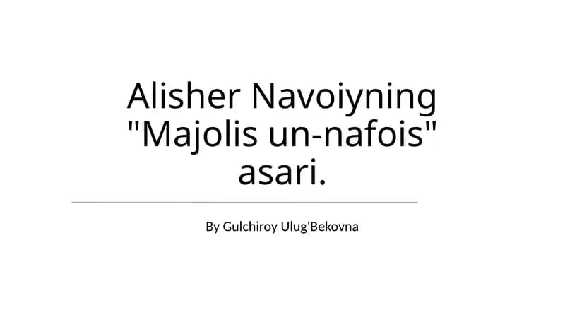 "Majolis un-nafois"