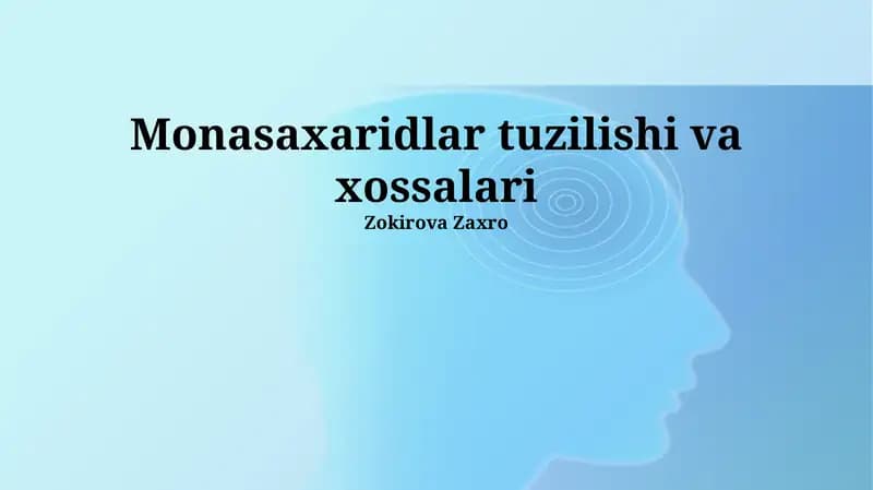 Monosaxaridlar tuzilishi va xossalari