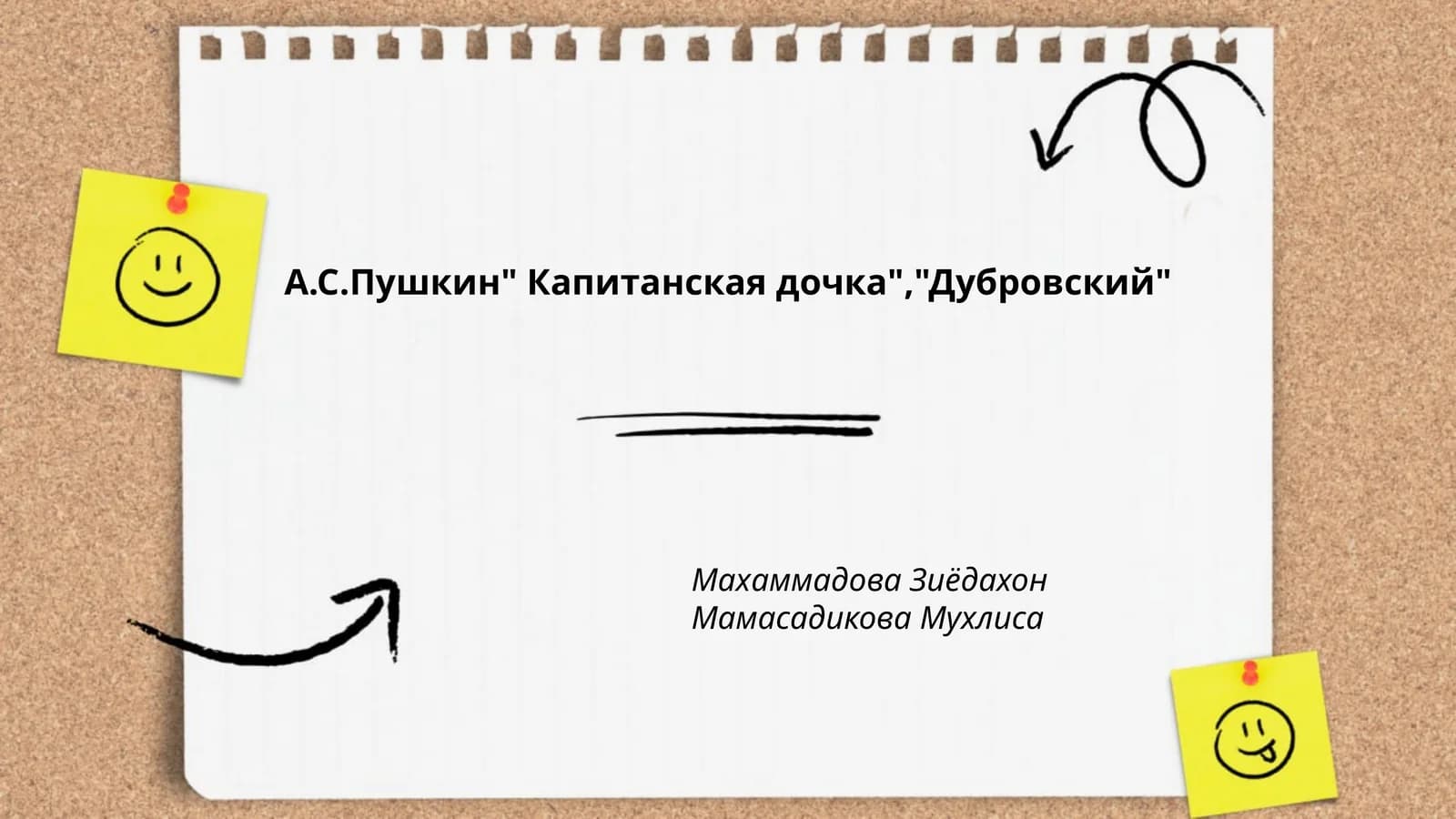 Mavzu: Тема чести и долга в "Капитанской дочке" и "Дубровском"