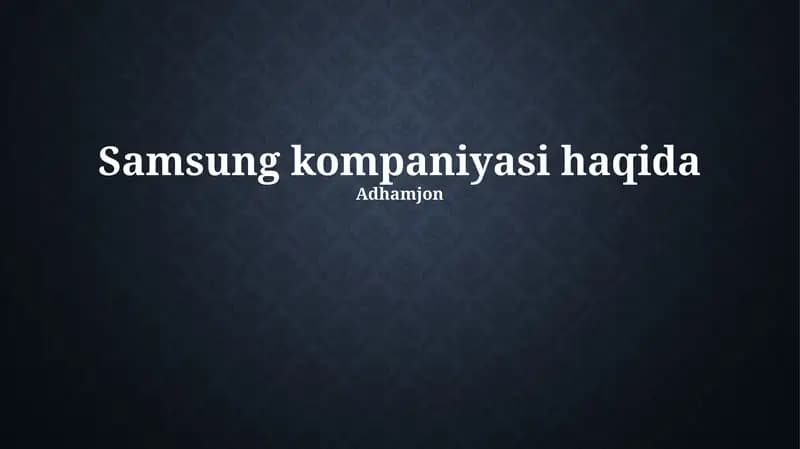 Samsung mahsulotlar va xizmatlar