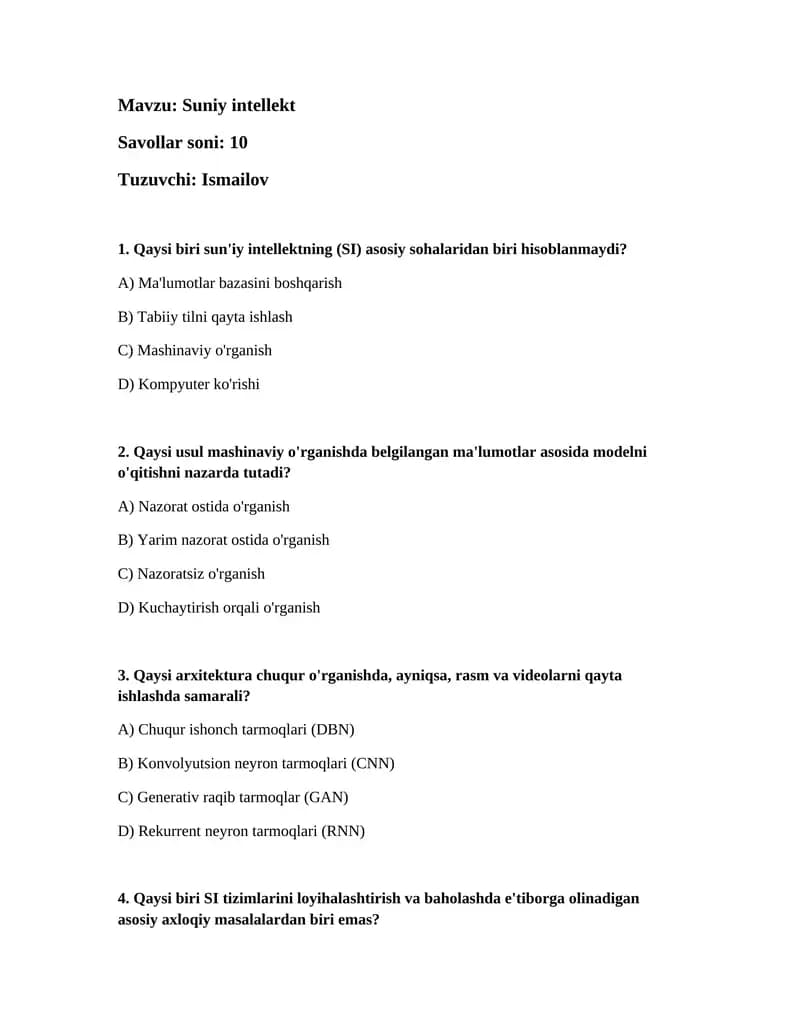 Suniy intellekt