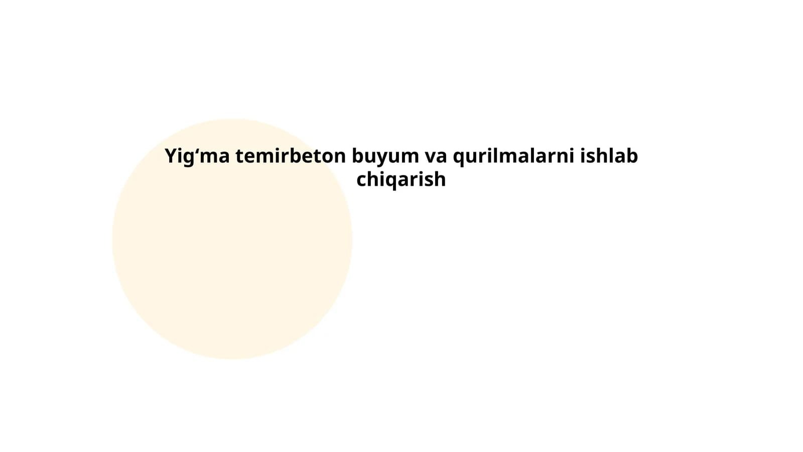Yigʻma temirbeton buyum va qurilmalarni ishlab chiqarish