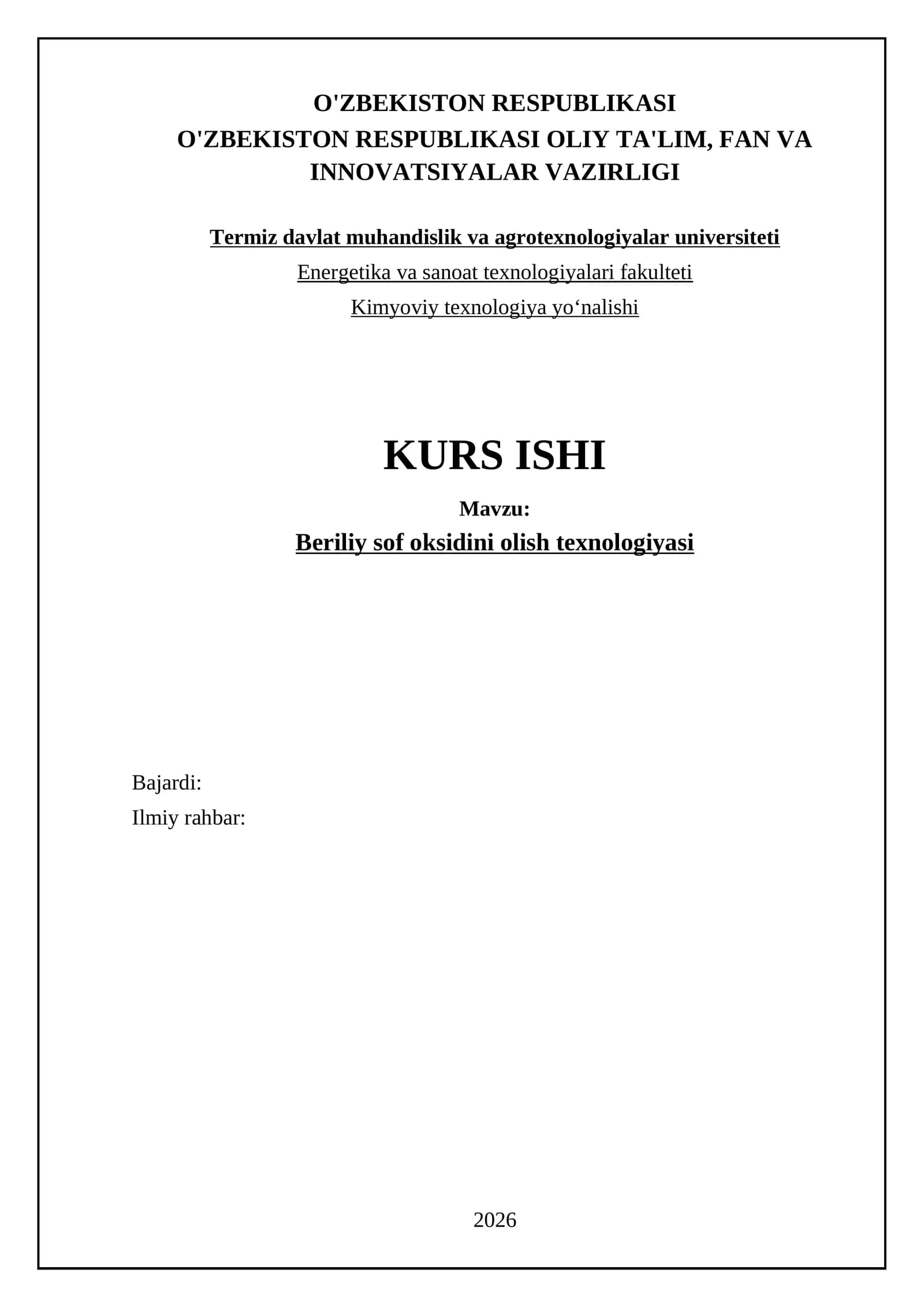 Beriliy sof oksidini olish texnologiyasi