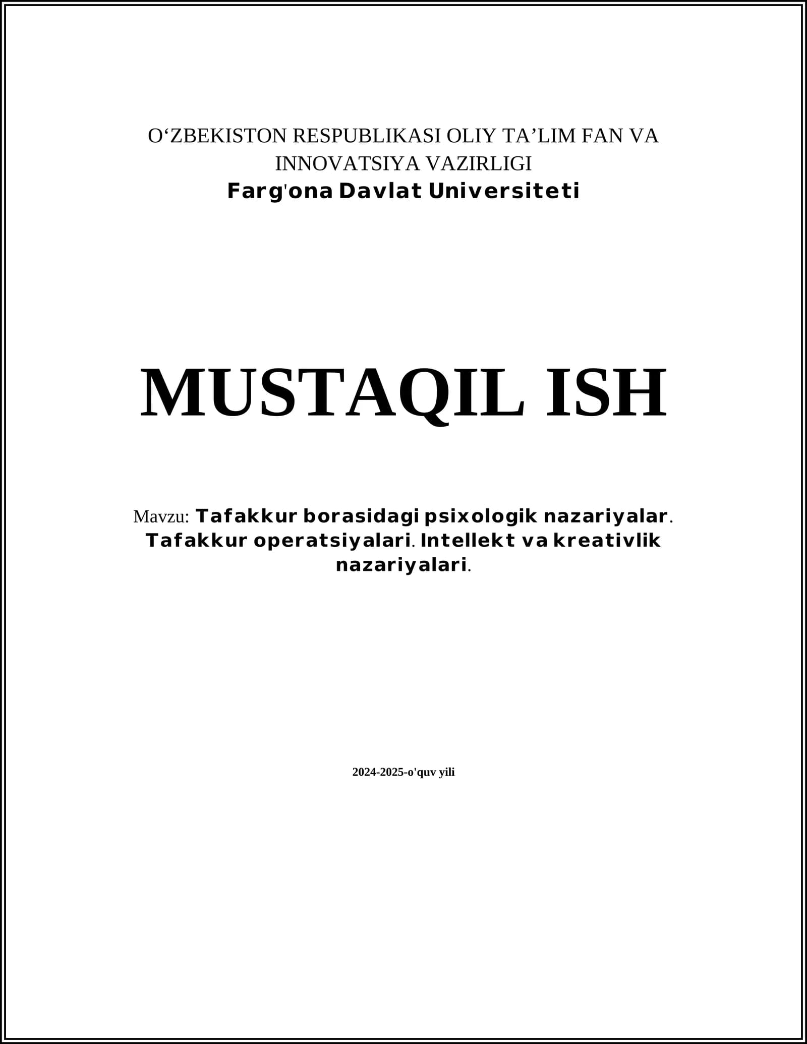 Tafakkur tushunchasi