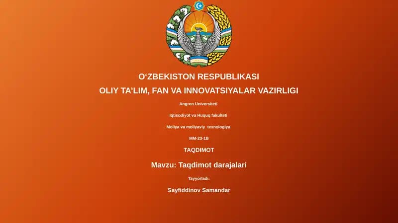 Taqdimot darajalari