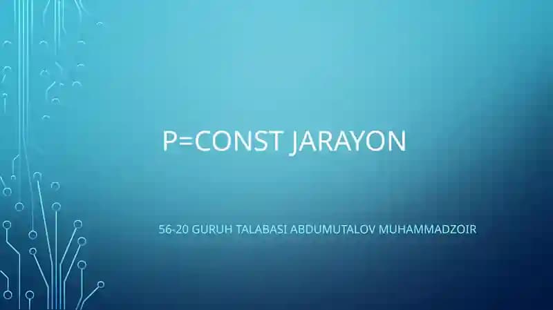 Izobarik jarayon