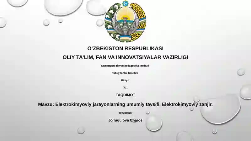 Elektrokimyoviy jarayonlar