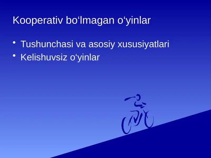 Kooperativ bo‘lmagan o‘yinlar