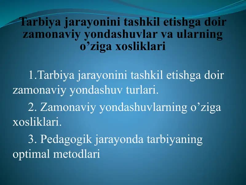 Zamonaviy Pedagogika Yondashuvlari