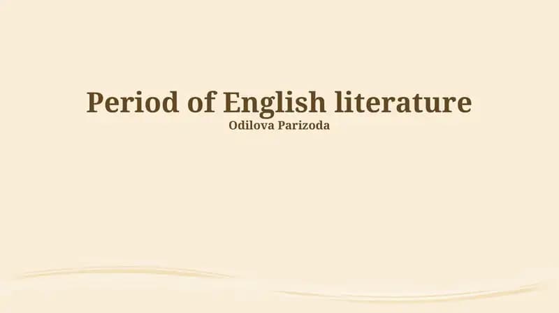 Period of English literature