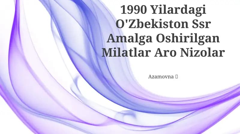 1990 Yilardagi O'Zbekiston Ssr Amalga Oshirilgan Milatlar Aro Nizolar