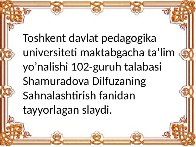 Sahnalashtirishfaoliyatida bolalar