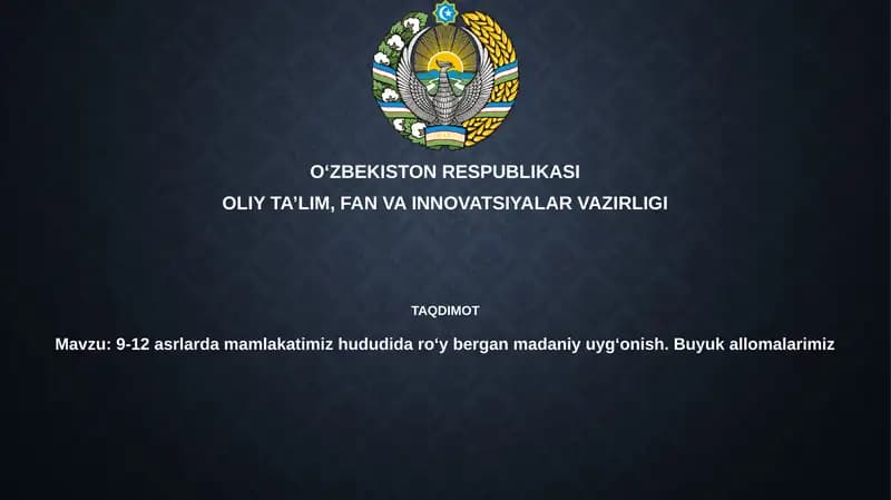 9-12-asrlarda madaniy yuksalish