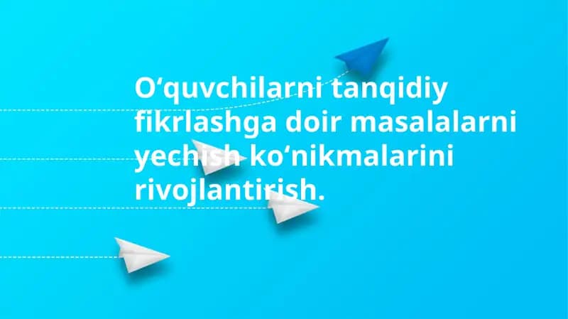 Tanqidiy Fikrlash va Muammolarni Hal Qilish