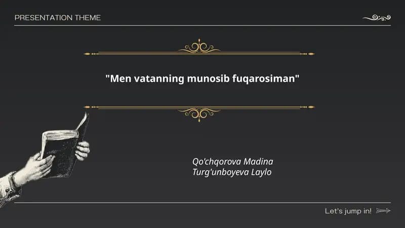 Men vatanning munosib fuqarosiman