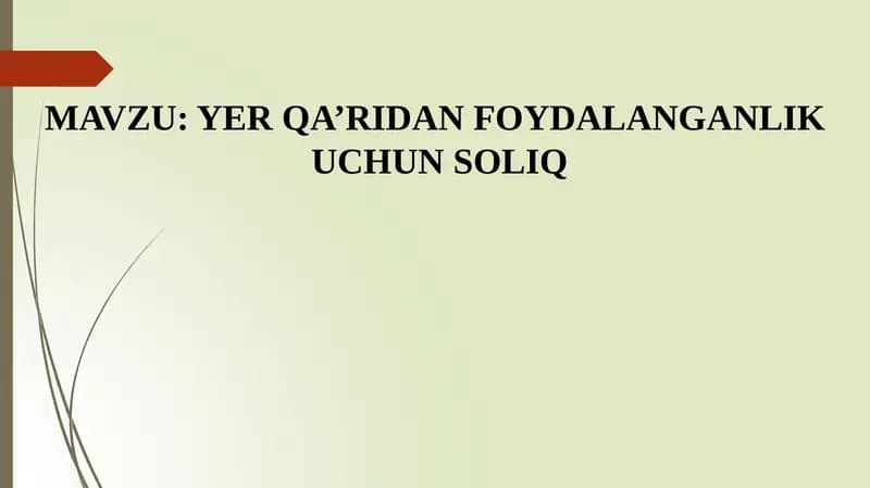 Yerqa‘ridan foydalanganlik uchun soliq
