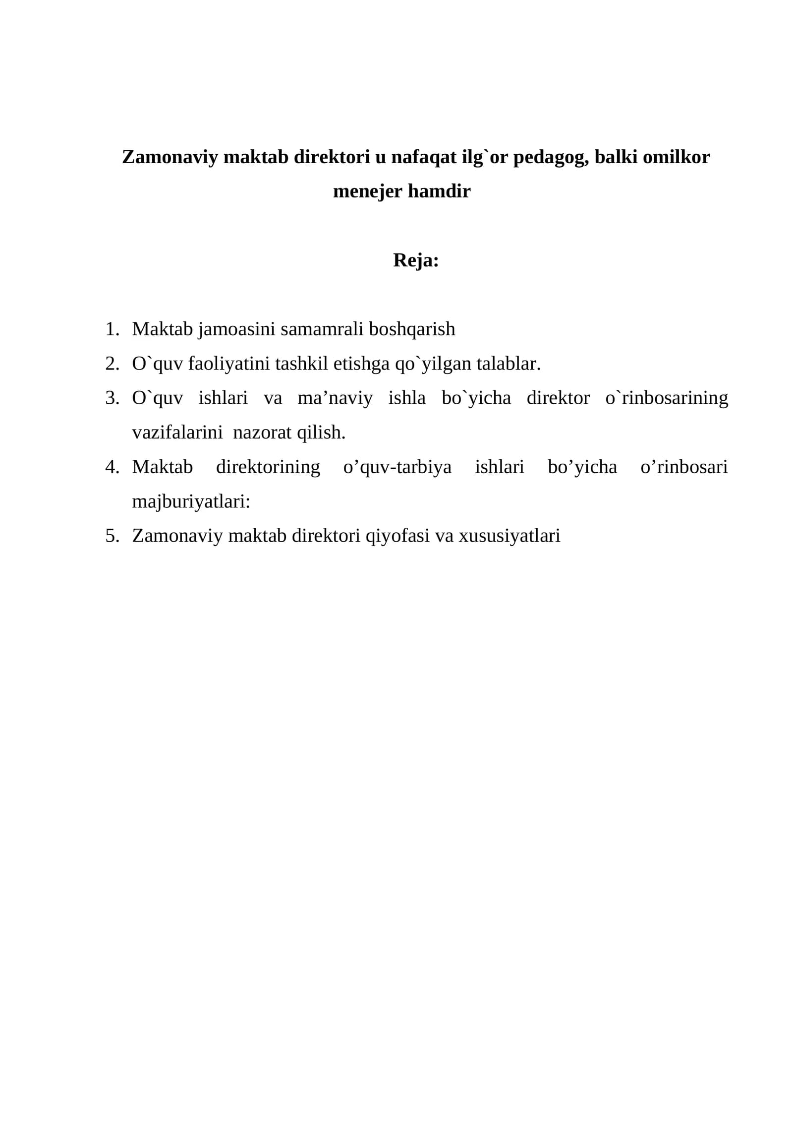 Zamonaviy maktab direktori