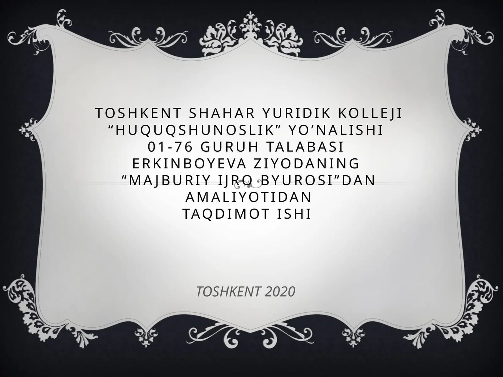 “MAJBURIY IJRO BYUROSI” DAN AMALIYOTIDAN TAQDIMOT ISHI