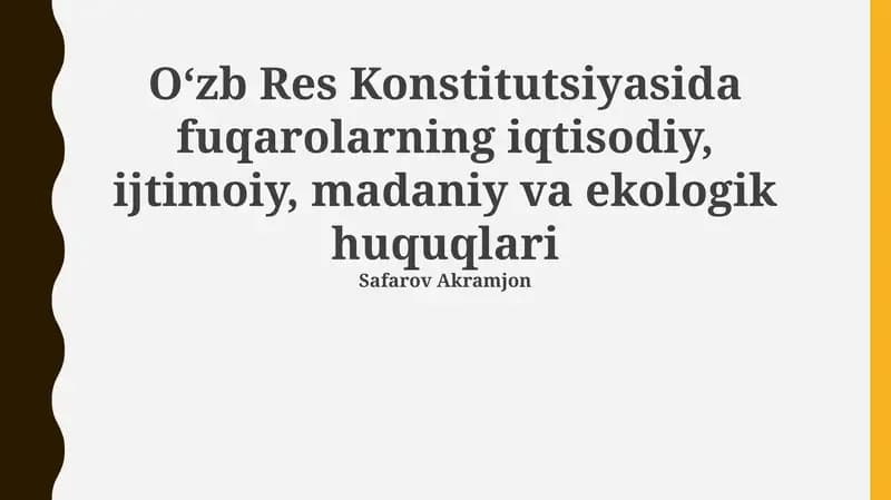 Ijtimoiy adolat va tenglik tamoyillari