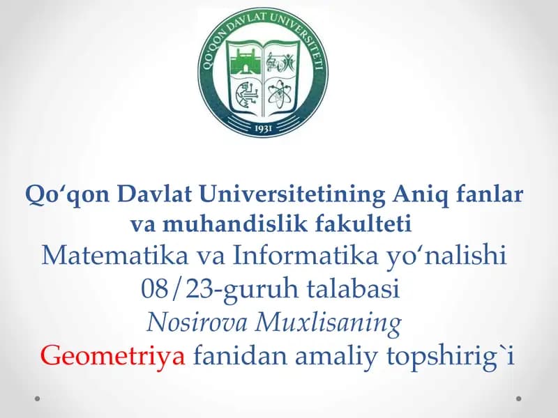 Sirtning uchinchi kvadratik
formasi
