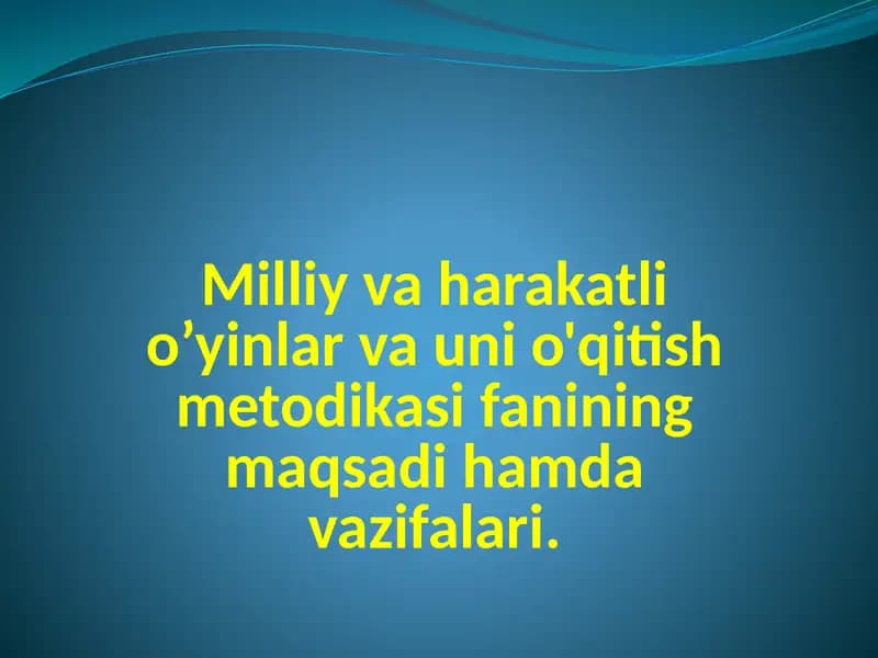 Harakatli o'yinlar 1-3