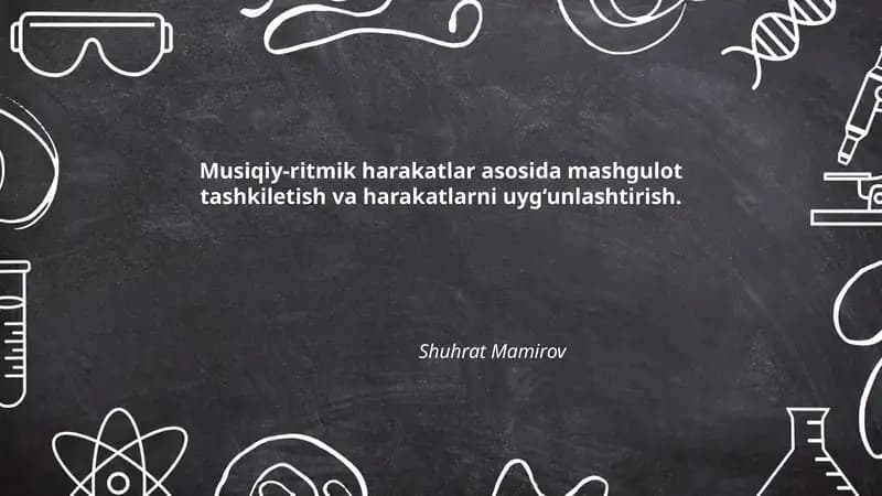 Musiqiy-ritmik harakatlar asosida mashgulot tashkilitshi