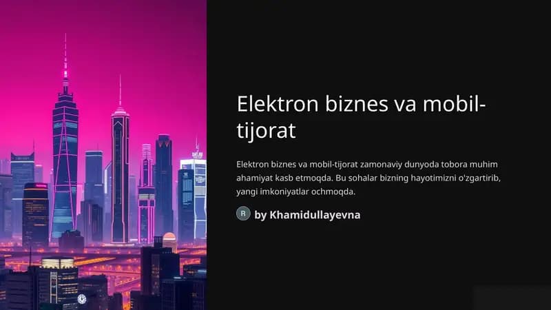 Elektron biznes va mobil-tijorat