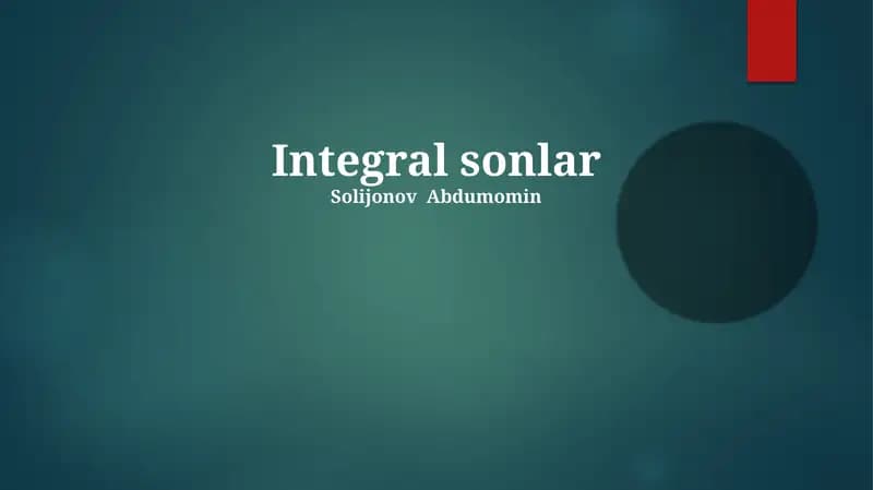 Integral sonlar