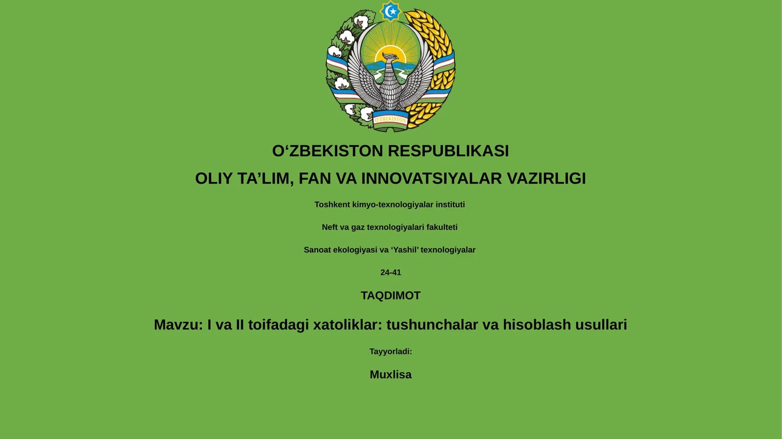 I va II toifadagi xatoliklar: tushunchalar va hisoblash usullari