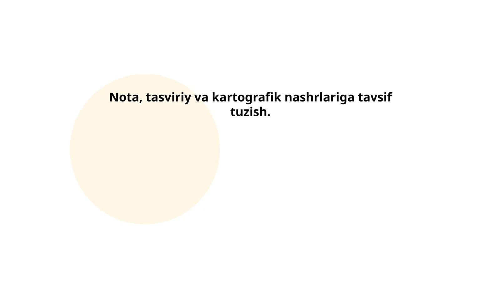 Nota, tasviriy va kartografik nashrlariga tavsif tuzish
