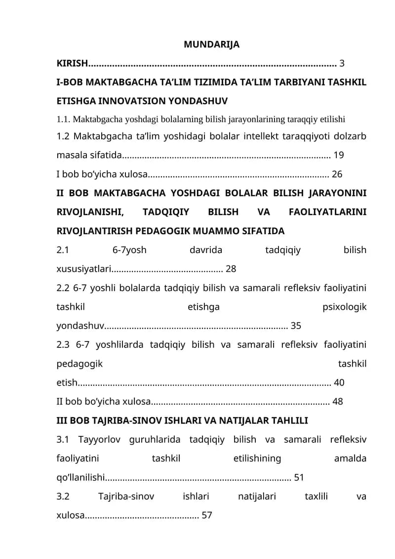 Maktabgacha yoshdagi bolalar bilish jarayonini rivojlanishi