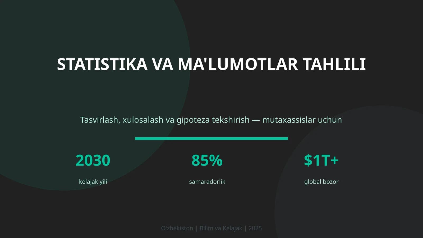 Statistika va ma'lumotlar tahlili