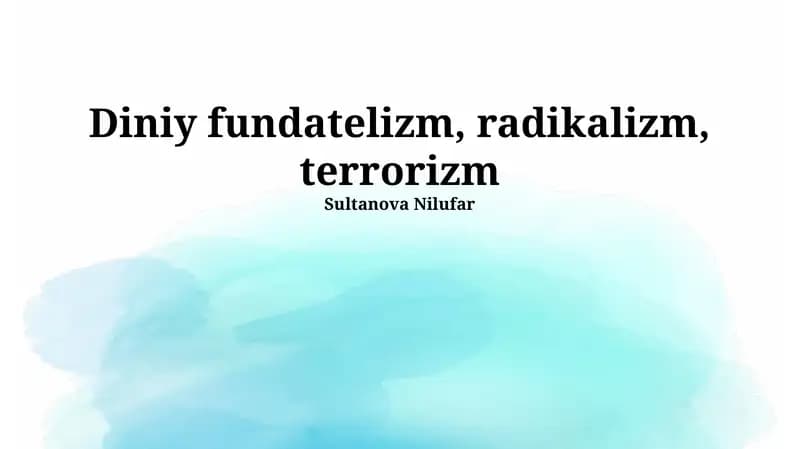 Diniy fundatelizm, radikalizm, terrorizm