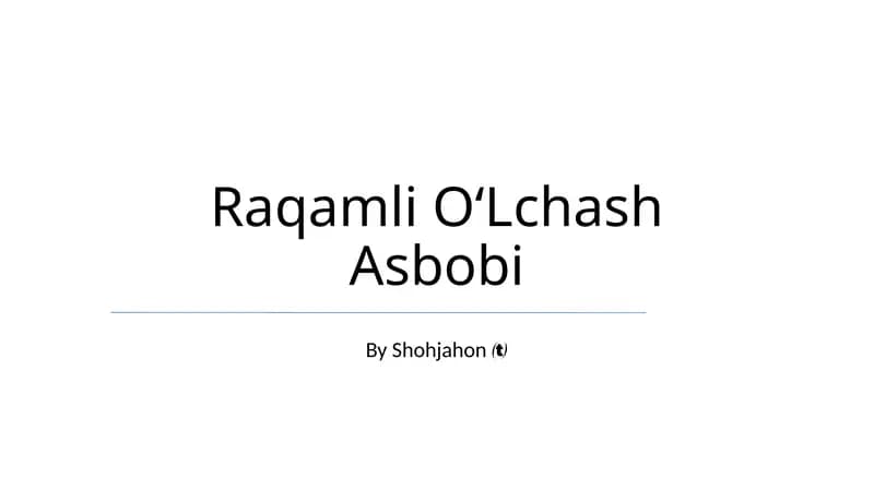 Raqamli OʻLchash Asbobi