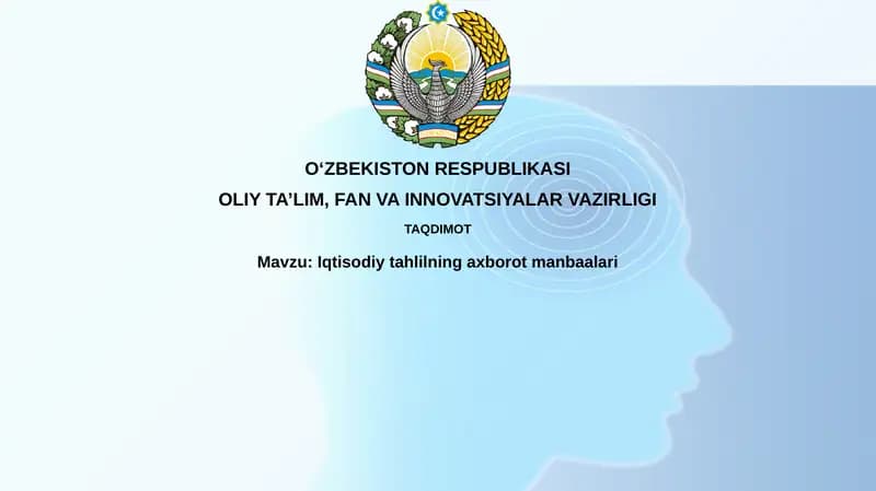 Iqtisodiy tahlilning axborot manbalar