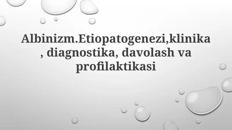 Albinizmning klinik belgilari
