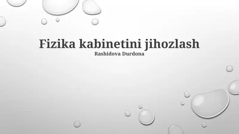 Fizika kabinetini jihozlash