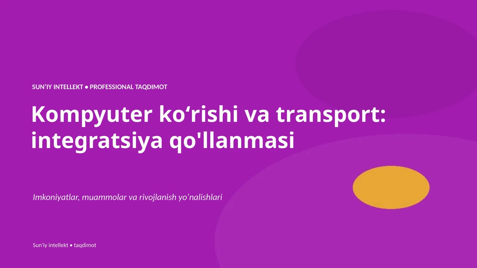 Kompyuter koʻrishi va transport: integratsiya qo'llanmasi
