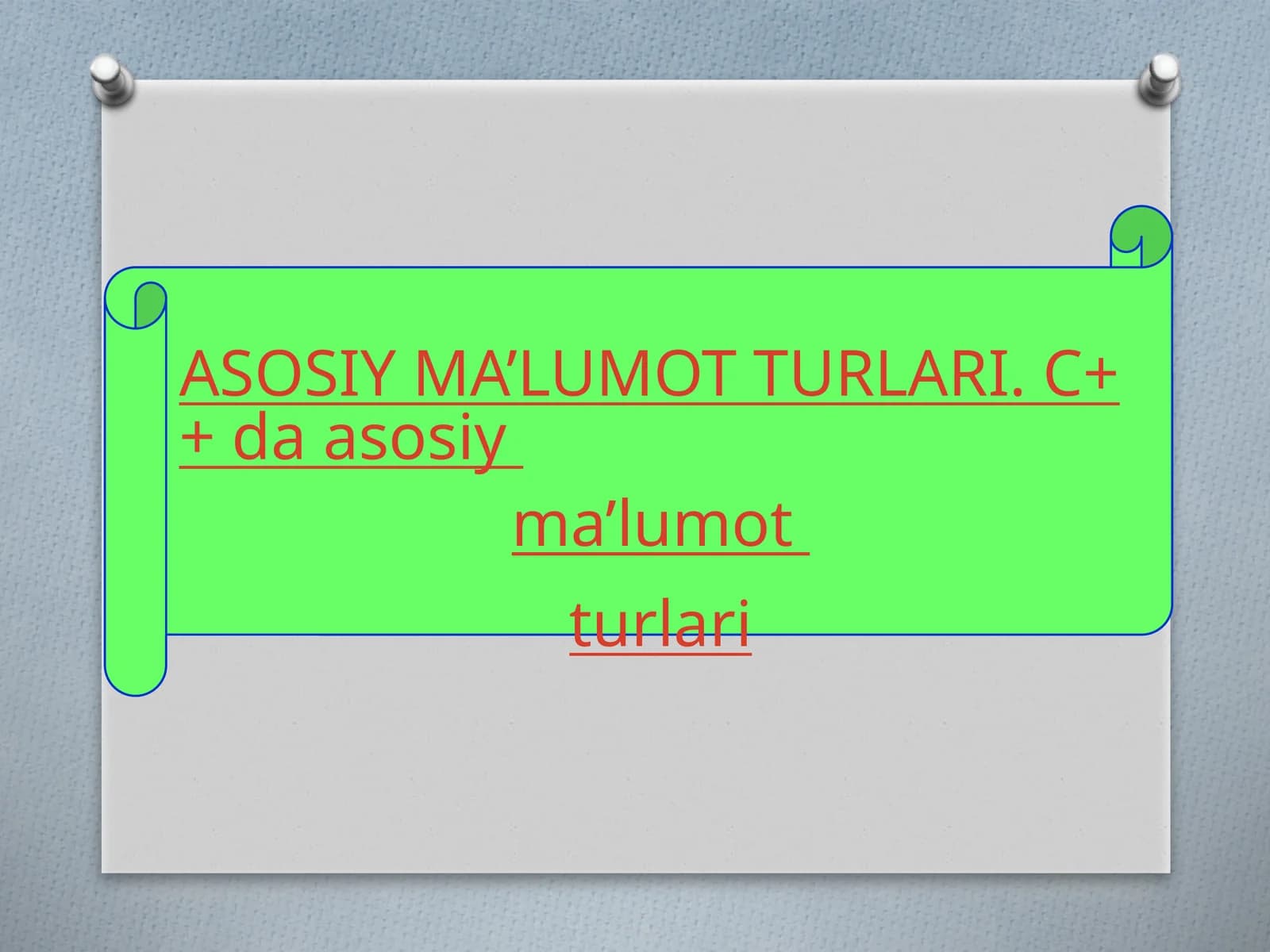 C++ da asosiyma’lumot turlari