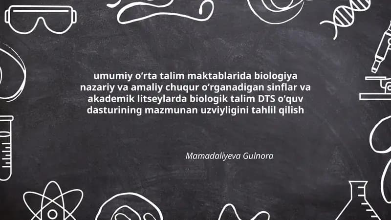 Biologiya nazariy va amaliy o'quv