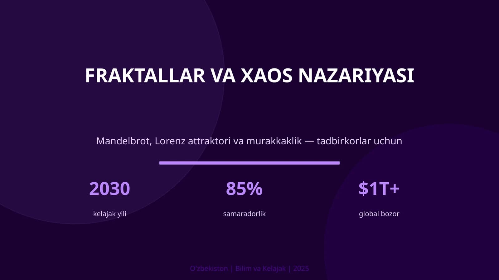FRAKTALLAR VA XAOS NAZARIYASI