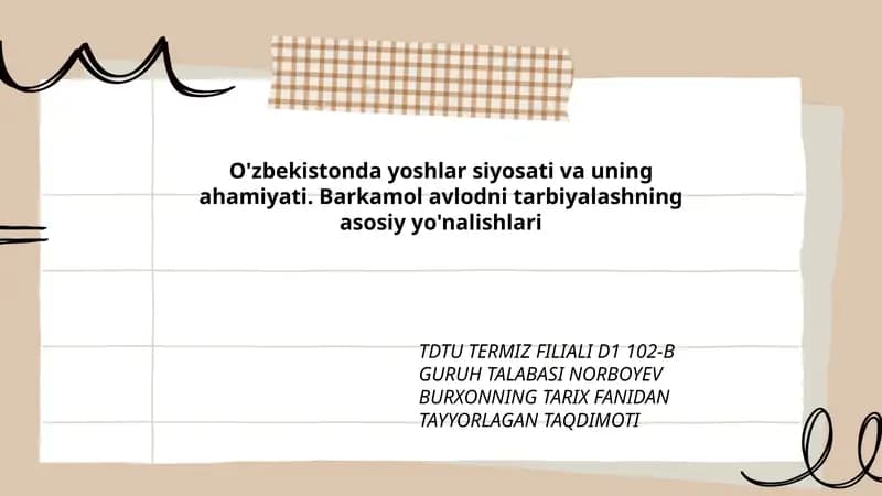 Barkamol avlodni tarbiyalashning asosiy yo'nalishlari