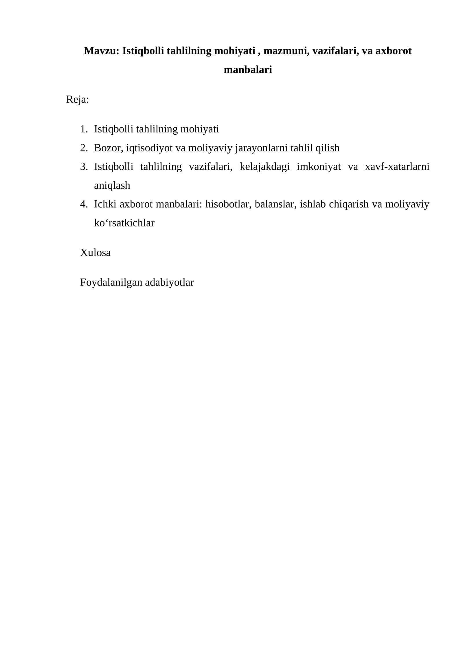Istiqbolli iqtisodiy tahlil (IST)