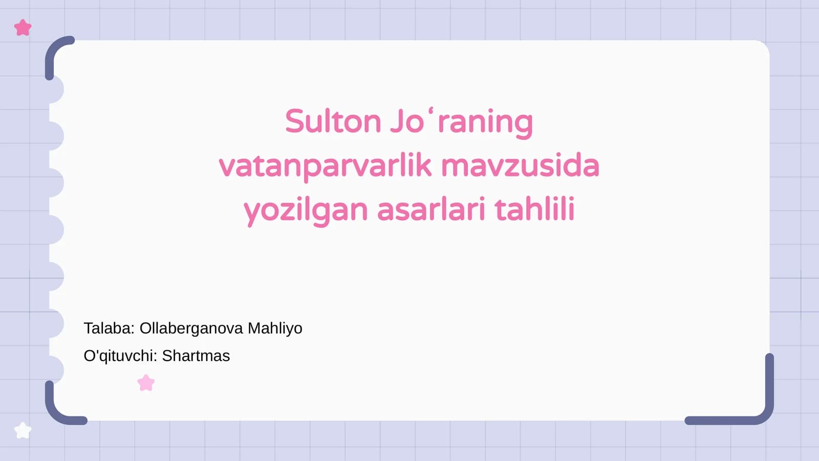 Sulton Joʻraning vatanparvarlik mavzusida yozilgan asarlari tahlili