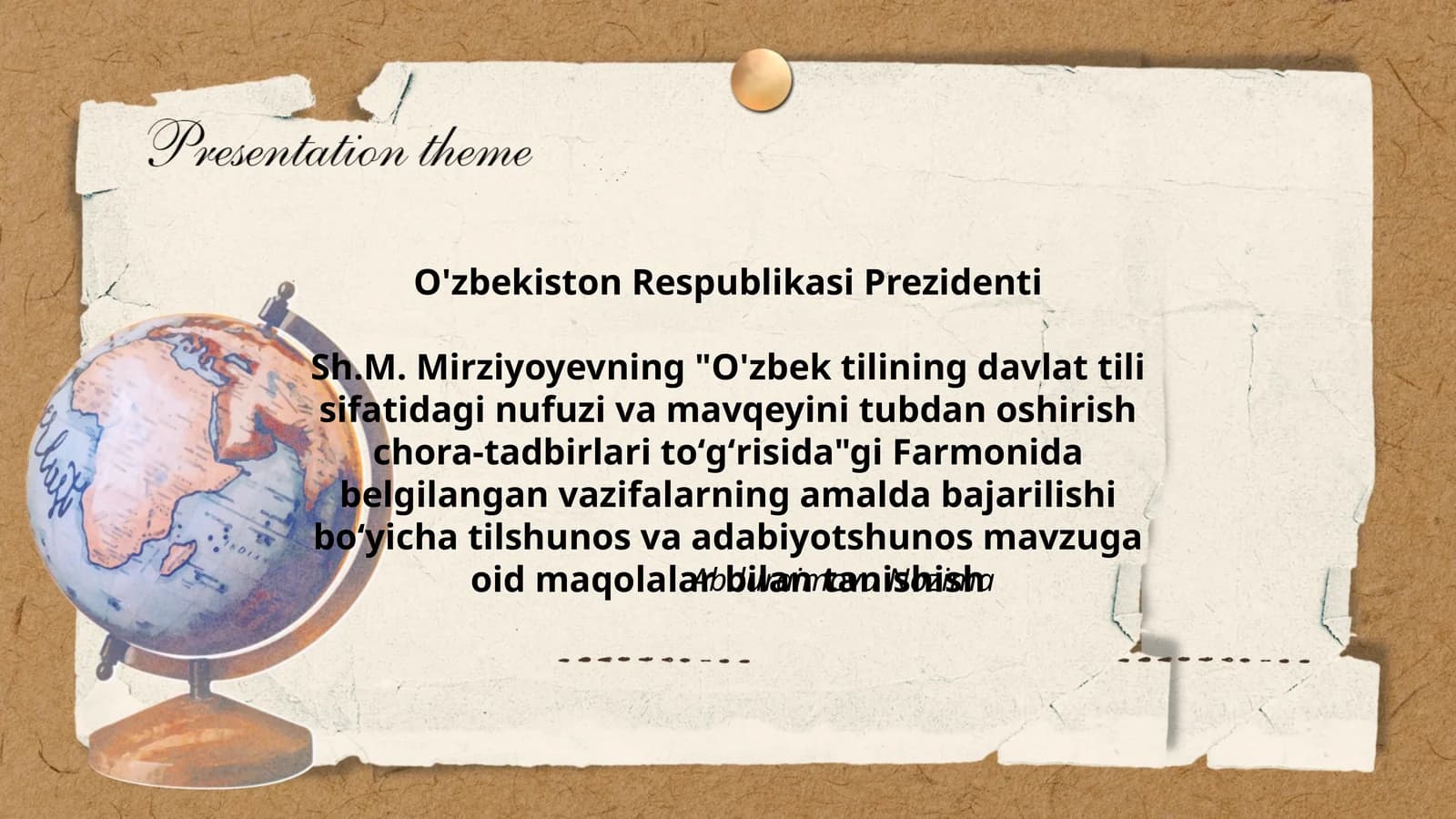 O'zbek tilining davlat tili sifatidagi nufuzi va mavqeyini tubdan oshirish chora-tadbirlari
