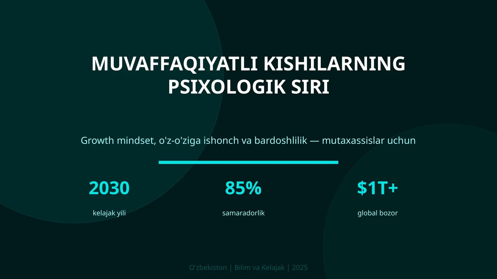Muvaffaqi​yatli kishilarning psixologik siri